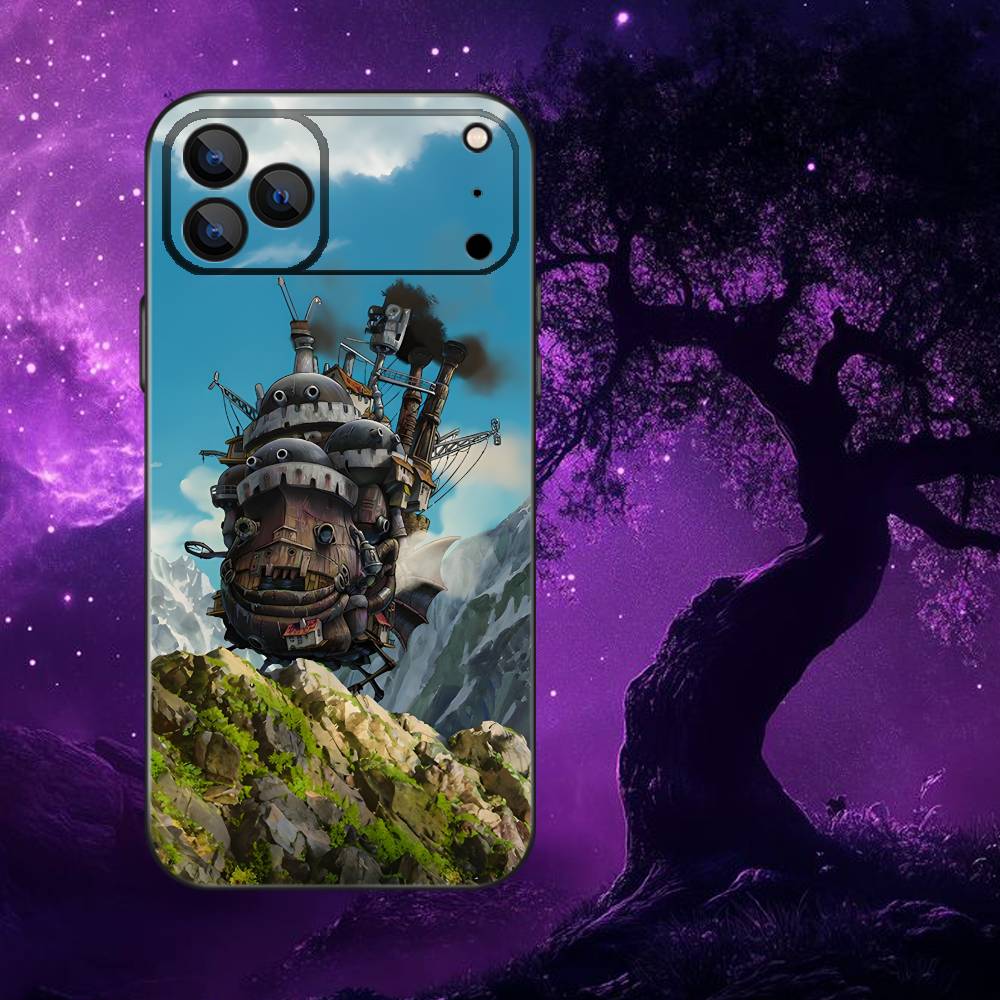H-Howl Anime Sophie Phone Case For iPhone 17,16,15,14,13,12,Pro,Max,Plus,E,SE4,Air,Mini Black Soft Box