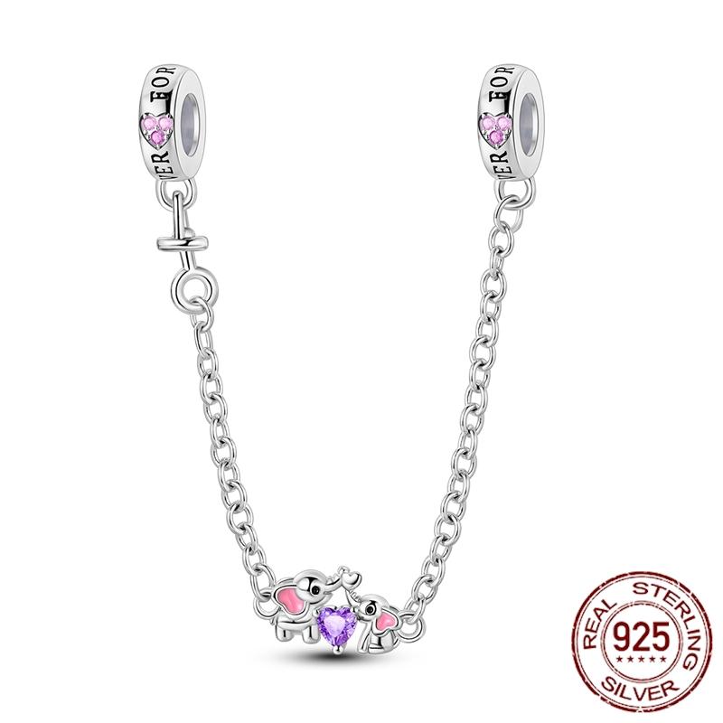 Copper Stars Moon Sun Clover Safety Chains Pendant Charms Beads Fit Original Bracelets Diy Jewelry Gift For Women