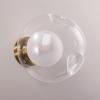 Chende Wall Lamp, Nordic Round, Clear and Milky White Glass, Two-Layer Design, Stylish, LED Compatible, Single Brass Globe, Wall-Mounted Lighting for