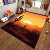 Sunset Desert Cactus Carpet, Warm Orange Rustic Style Rug Decor Suitable for use as an anti-slip for living room bedroom sofas