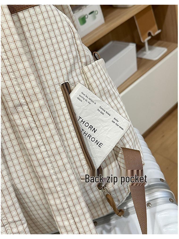 Karierter Leichter Rucksack für Studenten & Schüler - Große Kapazität für Outdoor-Reisen