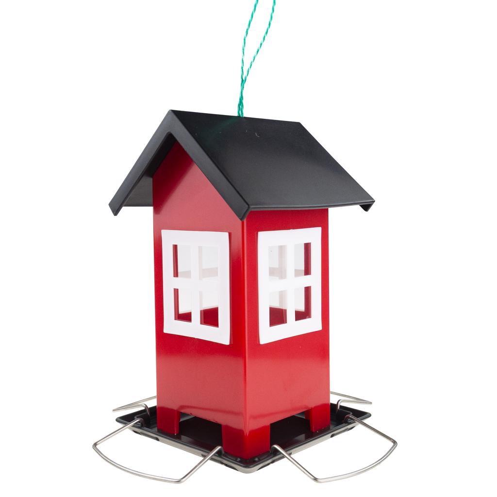 TG80443 Hanging bird feeder for grains, feed, window, transparent, with roof, waterer