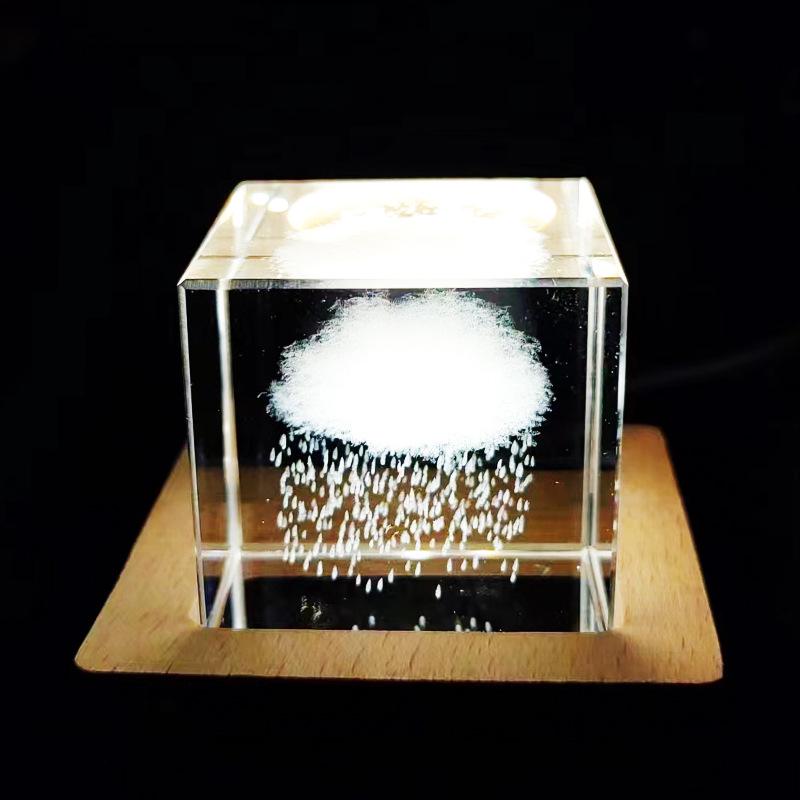 Crystal Cube Night Light: Creative Home Decor & Souvenir Gift for Girls' Birthdays