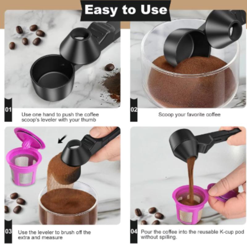 Reusable Creative Sliding Leakproof Coffee Scoop Protein Powder Measuring Spoon with Hanging Hole for Kitchen Bar Gym Travel