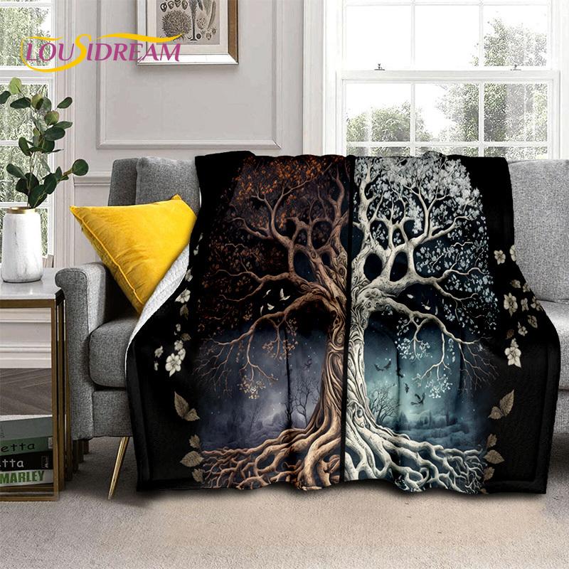 Tree of Life Nature Viking Yggdrasil Norse Soft Flannel Blankets,Throw Blanket Comfortable Blanket for Picnic Beds Home Bedroom