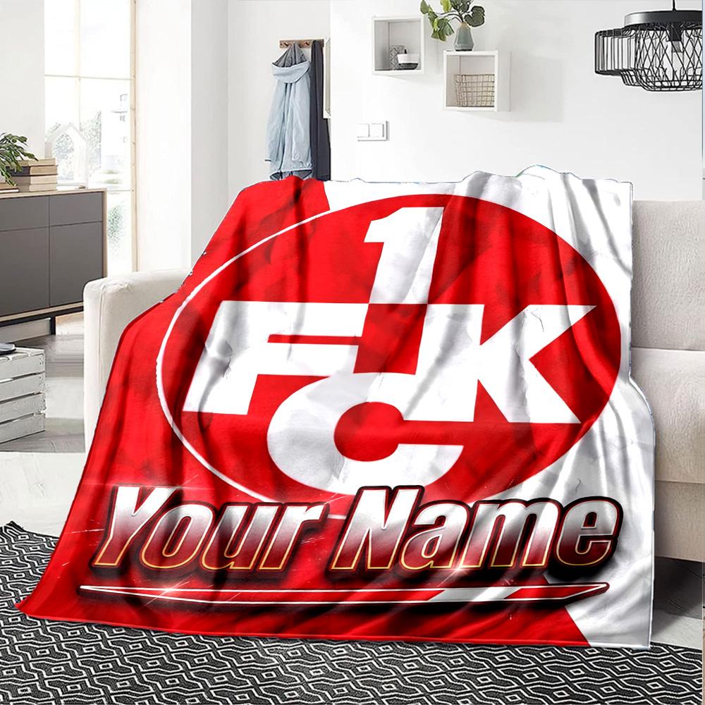 1pc 1.FC Kaiserslautern Blanket with Custom Name, Gift, for Men and Women, Soft Blanket, Good for Sofa Bed Couch Travel, Lightweight Flannel Blanket