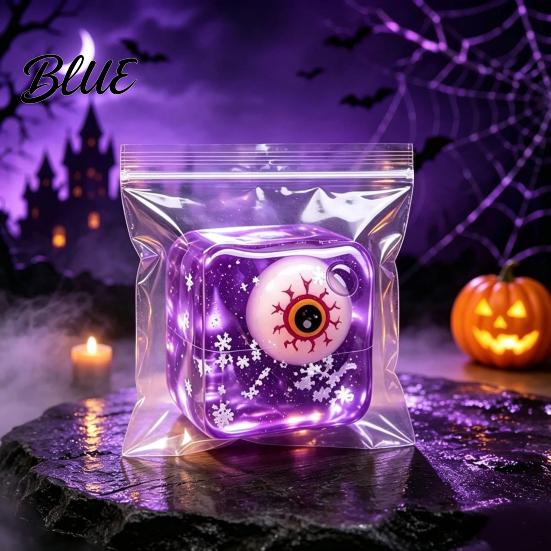 Slow Rising Stress Relief Toy for Halloween Christmas, Anxiety Reduction Ice Cube Squeeze Rebound Decompression Gadgets Toy, Clear Sensory Holiday