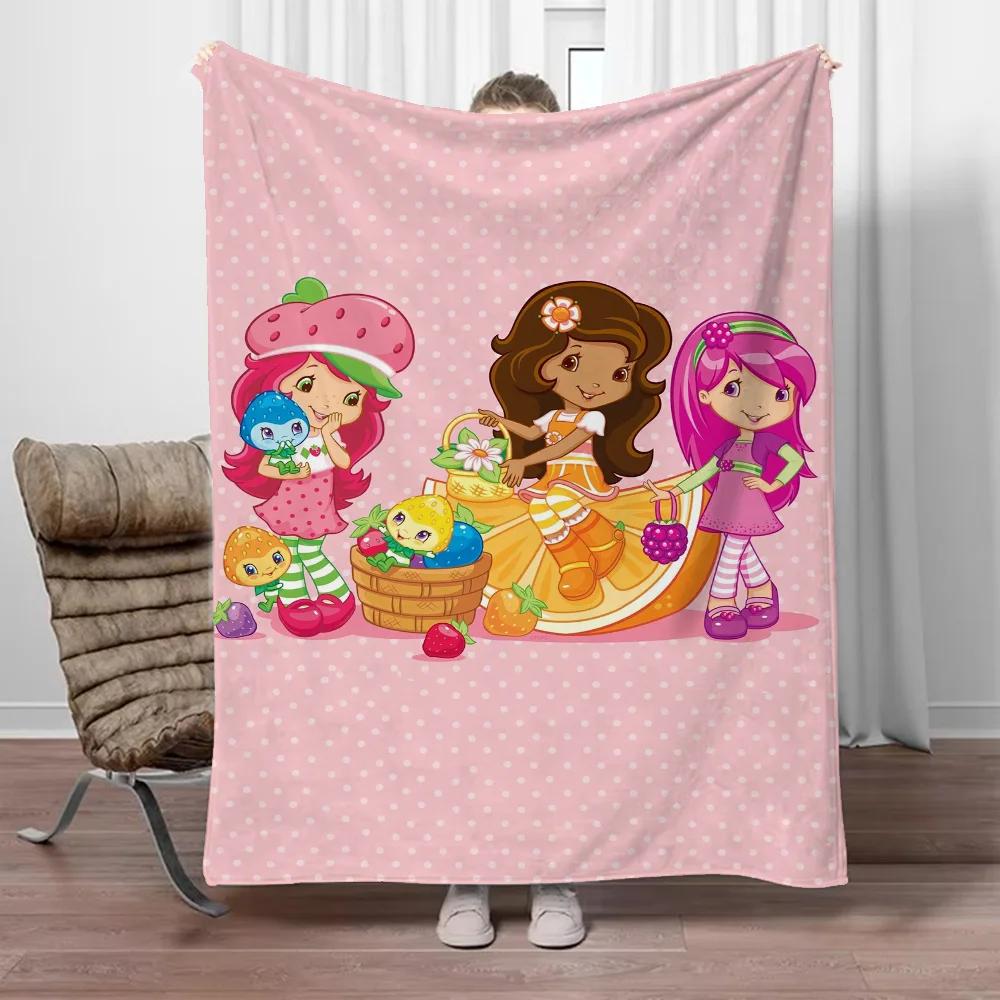 Coperta Microfibra Strawberry Shortcake Matrimoniale Coperta Decorativa Designer per Divano Lusso Interni Casa Coperte per Adulti Ginocchia