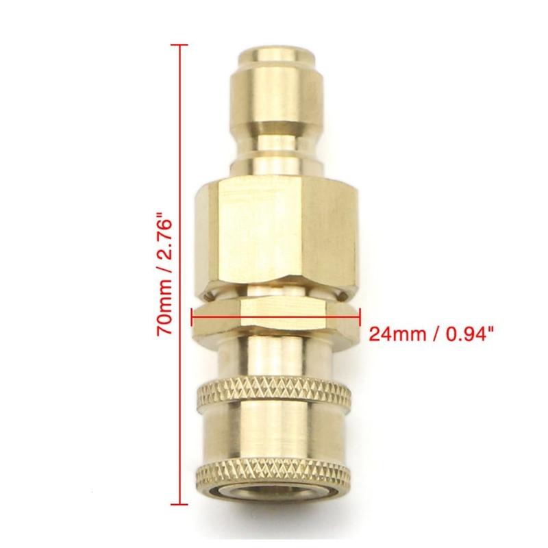 Pressure Washer Metal Joiner, 3/8 In Male and 1/4 In Female Quick Attach Adapter for Hose, Sprayer Tube, Nozzle and Outdoor Cleaning Equipment Use