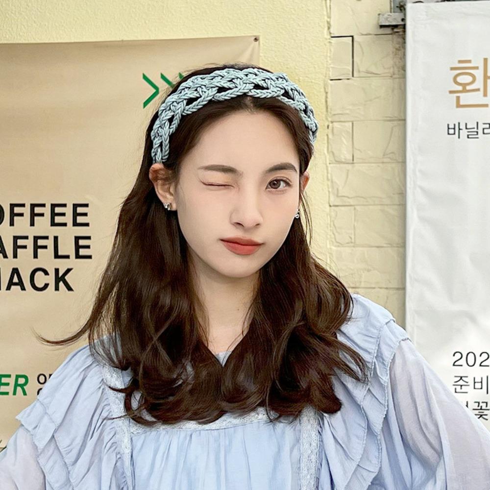 Einfarbiges geflochtenes Stirnband Kopfschmuck Webstil Haarreif Haarstyling-Accessoire