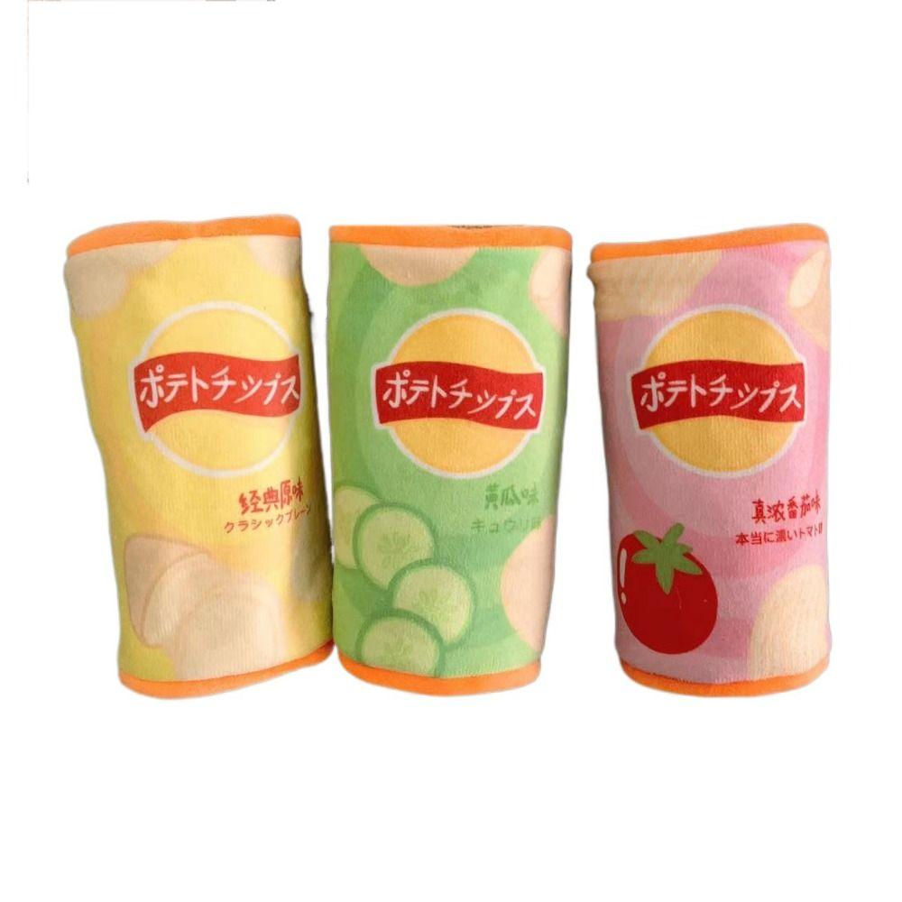 Plush Simulated Potato Chip Dog Toy Wear Resistant Dog Slow Feeder Playing