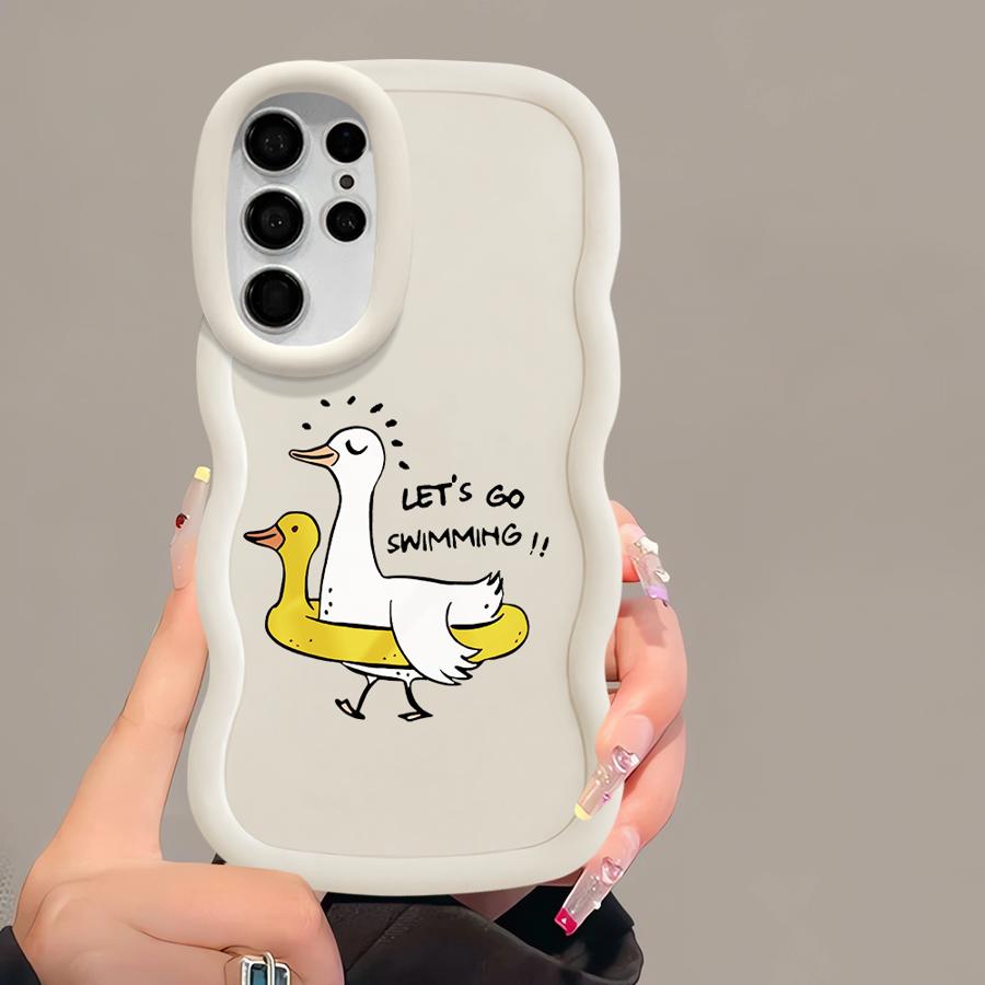 Cartoon Duck Soft Phone Cover Case for Samsung Galaxy S20 FE A26 S23 Plus A25 S22 Ultra S25 S21 S24 A24 A35 A55 A54 A36 A34