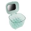 Lipstick Holder Organizer Dustproof Large Capacity Clear Display Storage Stand with Mirror for Table