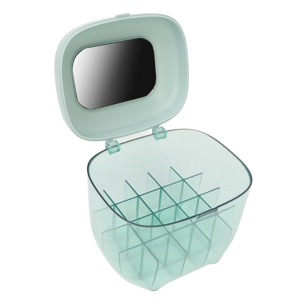 Lipstick Holder Organizer Dustproof Large Capacity Clear Display Storage Stand with Mirror for Table