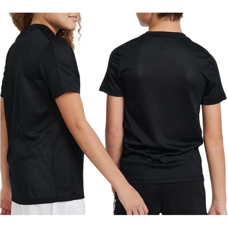 Nike Logo Print Crew Neck Loose Comfortable Regular Short Sleeve T-Shirt Kids Tops Black DX5411-010