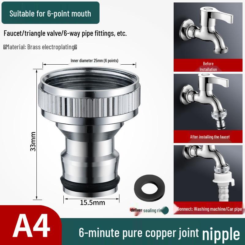 4/6-Minute Faucet Adapter & Spout Converter for Washing Machine Hose