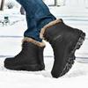 Winter Snow Boots Men Plush Lace-up Warm Anti-slip Shock-absorbing High-top Casual Shoes Men Soft Comfortable Hiking Shoes Men