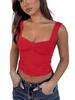 Ziyuan Y2K Spicy Girl Square Neck Backless Camisole - Slim Fit Solid Color Tank Top