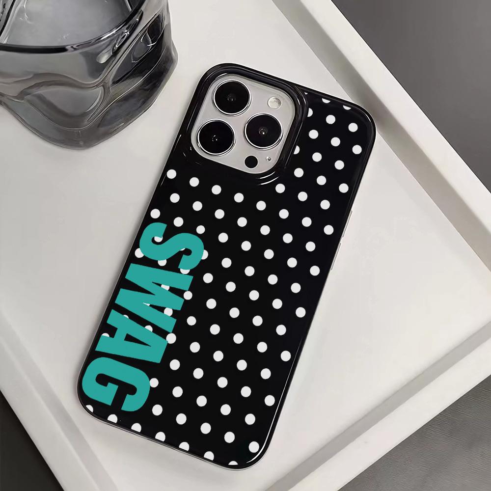 Luxury Creative SWAG Letters Phone Case for iPhone 17 16 15 14 13 12 11 Pro Max X XS XR Plus Air Glossy Film Hard PC Cover