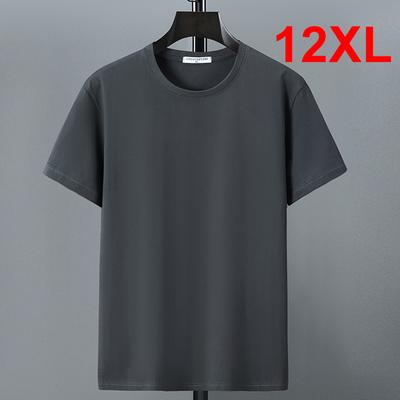Plus Size T-shirt Summer Cotton T Shirt Men Short Sleeve Tshirt Casual Tops Tees Male Solid Color Shirt Crewneck