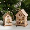 House Shape Light Decor Wood Material Hanging Charm Exquisite Christmas House Ornament  Home Layout