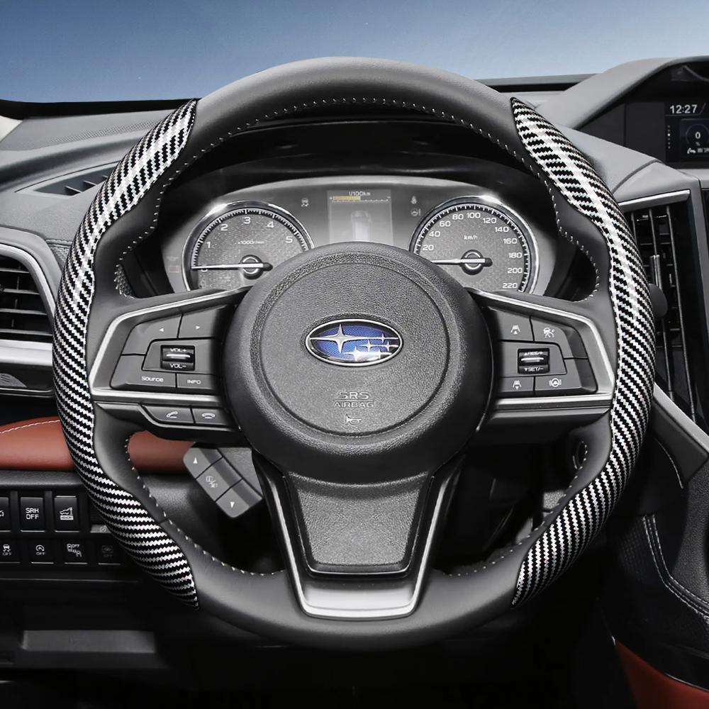 Carbon Fiber Steering Wheel Cover Quick Release Segmented For Subaru XV WRX BRZ Forester Outback Ascent Legacy Levorg vg5