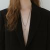 NORMALLEE [Silver 925] Melting Drop Necklace (Black)