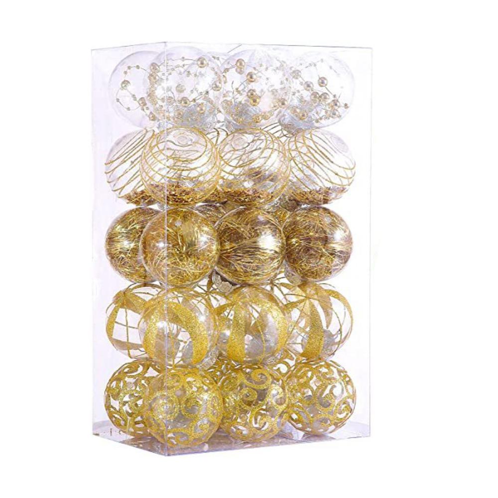 30pcs Plastic Christmas Tree Pendant Creative Hanging Ornament Christmas Ball Set  New Year