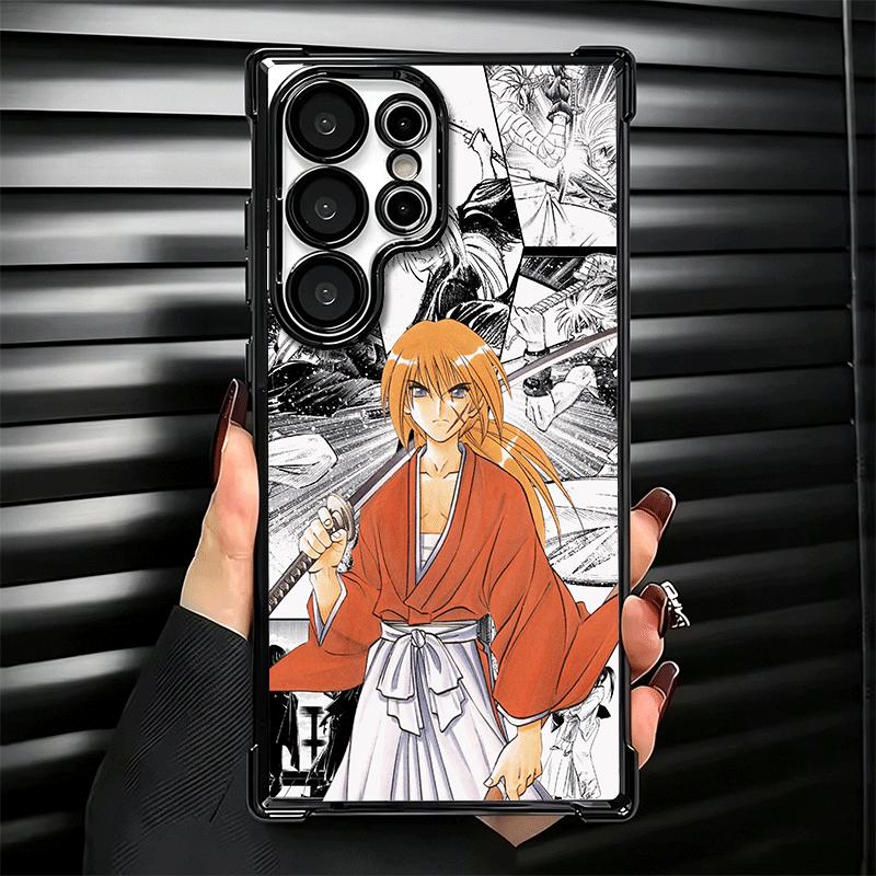 Rurouni Kenshin Anime Plating Phone Case For Samsung Galaxy S24 S25 FE S26 Edge S23 Ultra S22 S21 Plus S20 Anti-Fall Airabag Cov