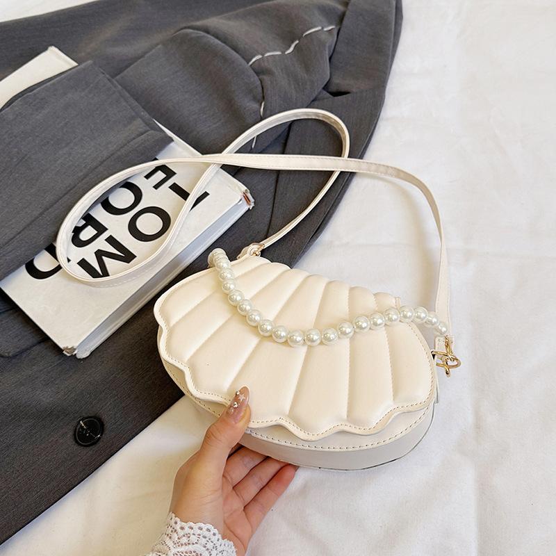 Shell Bag Women's New Versatile Fashion Pearl Chain Shoulder Bag Mini Messenger Bag Women's Bag