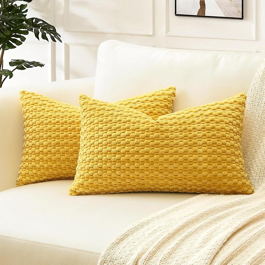 Rust Lumbar Pillowcase 30*50CM 12x20Inch Fall Decor Pillow Cover Corduroy Cushion Cover for Sofa Couch Hotel Housse De Coussion