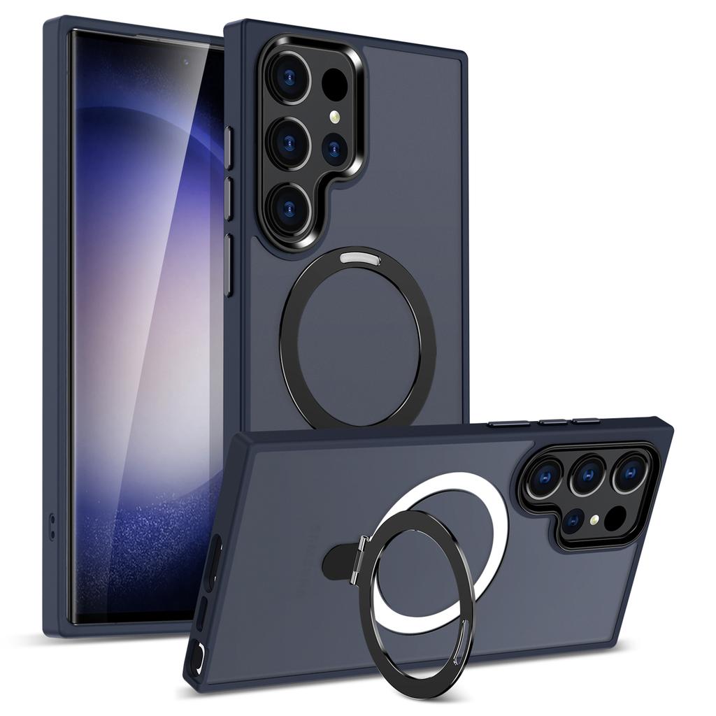 For Samsung Galaxy S23 Ultra Magnetic Case Kickstand PC Phone Cover