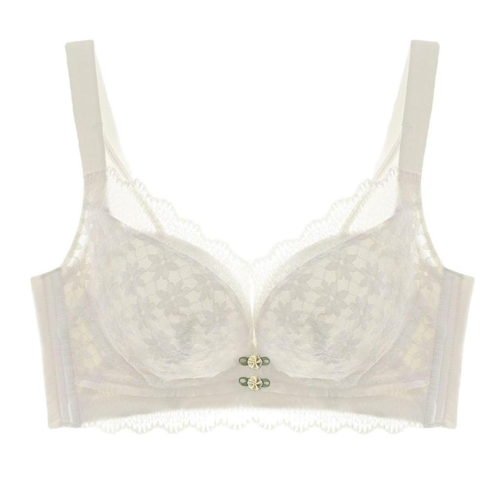 Women's Lace Minimizing Bra Set: Wireless, Thin with Sandwich Cups for Large Bust, Anti-Sagging, Gathers Side Breasts.