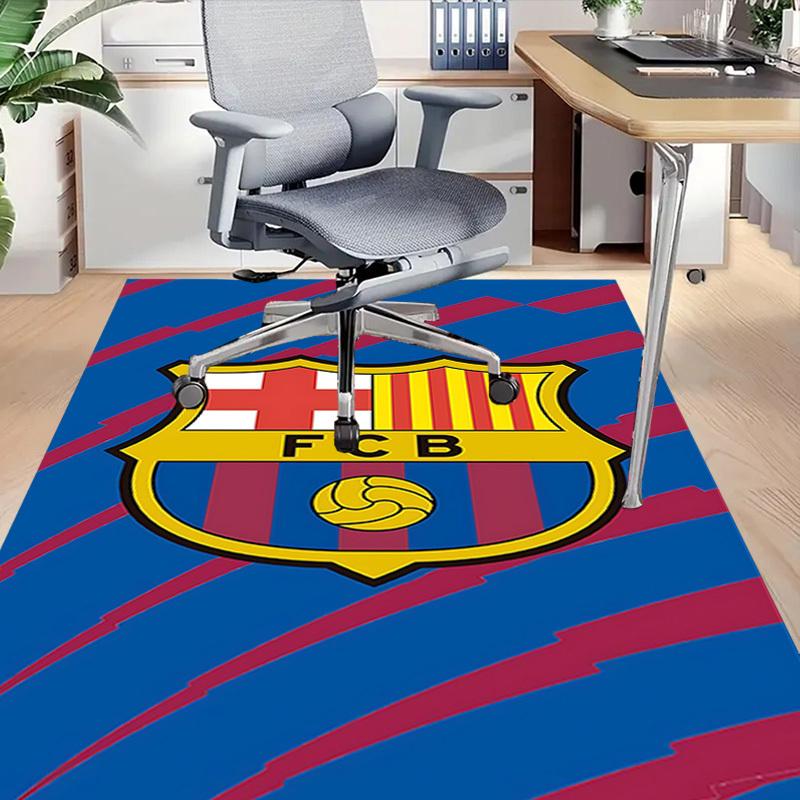 1 יחידה שטיח רצפה נגד החלקה בגודל XL של FC Barcelona, למשרד, למשפחה, לחדר שינה, לסטודיו, שטיח שטח גדול, שטיחים פנימיים