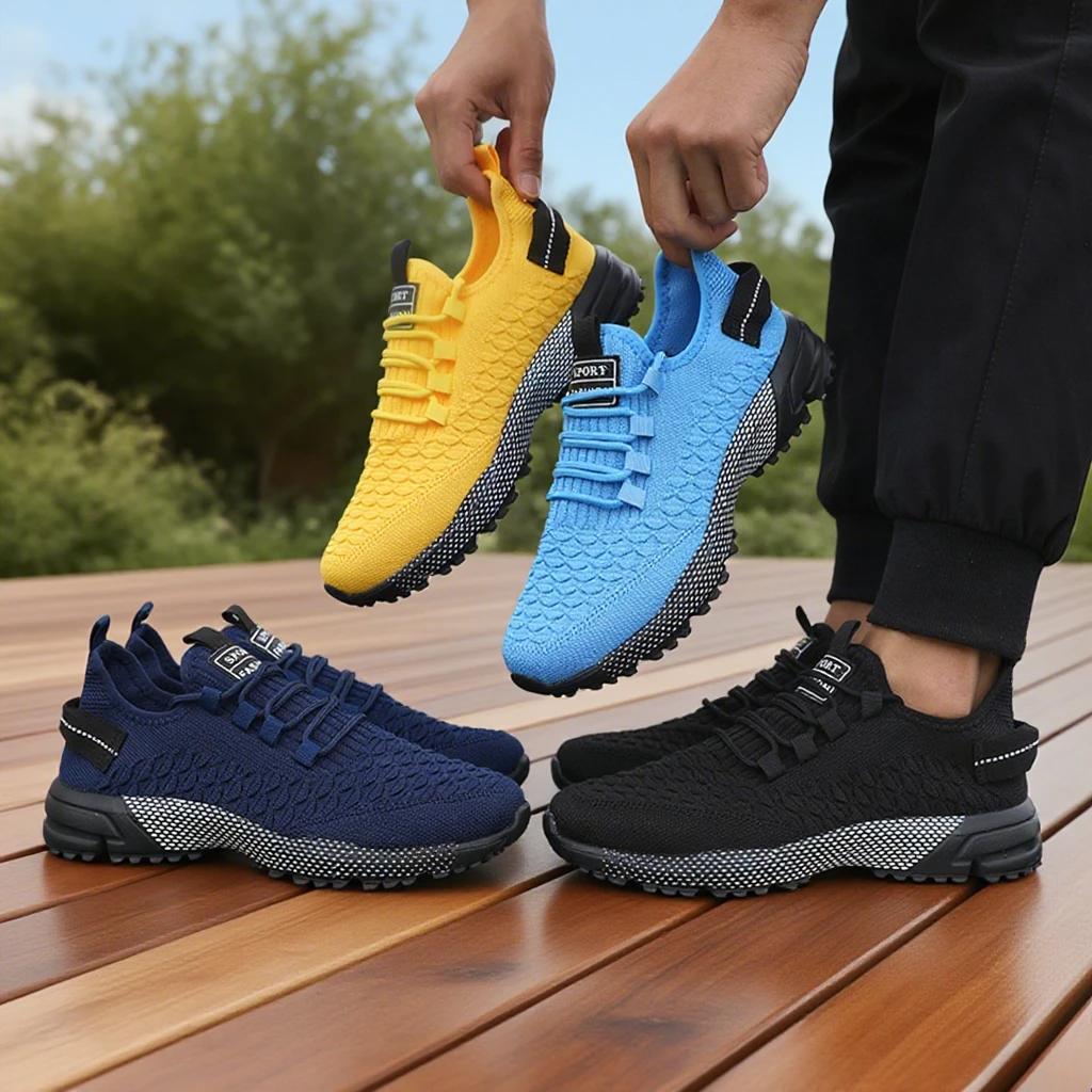 Bequeme Sneaker für Frühling und Sommer Vielseitige schwarze Mesh-Schuhe Leicht Atmungsaktiv Fitnessschuhe für Damen und Herren