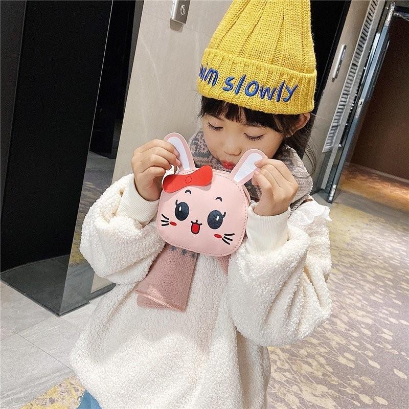 Bow Polyester Bunny Cute Childlike Cartoon Slung Shoulder Bag Is Light Super