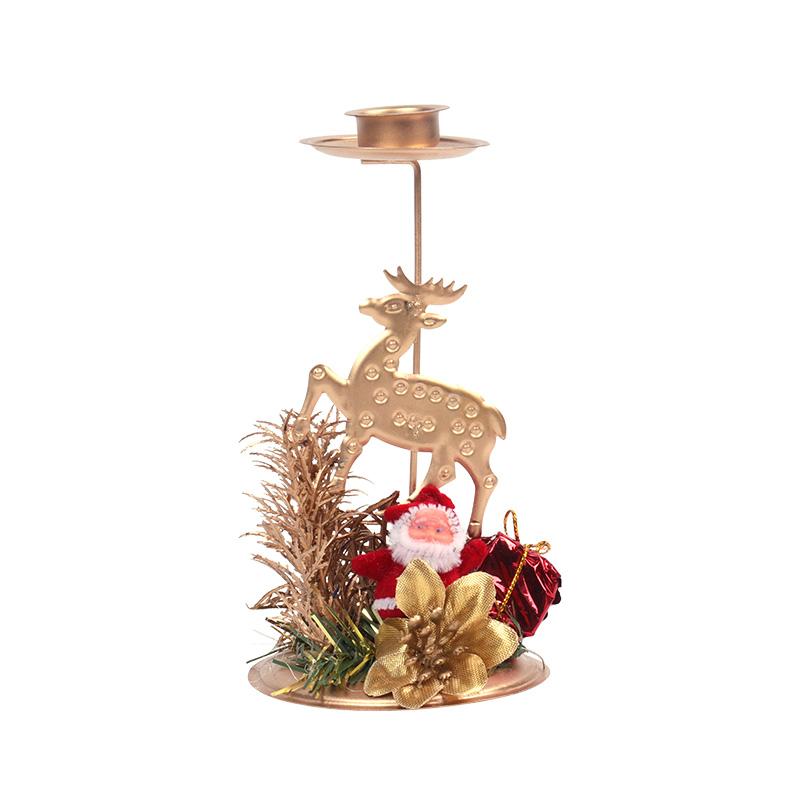 

Christmas Candle Holder Golden Iron Snowflake Star Tree Reindeer Candlestick Table Ornaments For Navidad New Year home decor