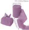 4CM*5M Handmade Frayed Edged Satin Chiffon Silk Ribbon For Wedding Invitation Wrapping Bouquets Birthday Party Decorations Gifts