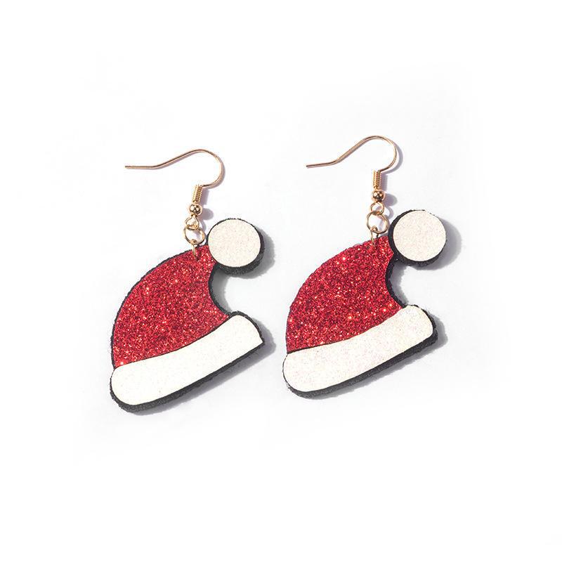 3D Cartoon Santa, Snowman, and Reindeer Christmas Earrings