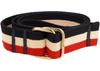Cotton Trouser Belt 40mm Stripes Navy Blue White Red Cotton Trouser Belt 40mm Stripes Navy Blue White Red 120 Cm