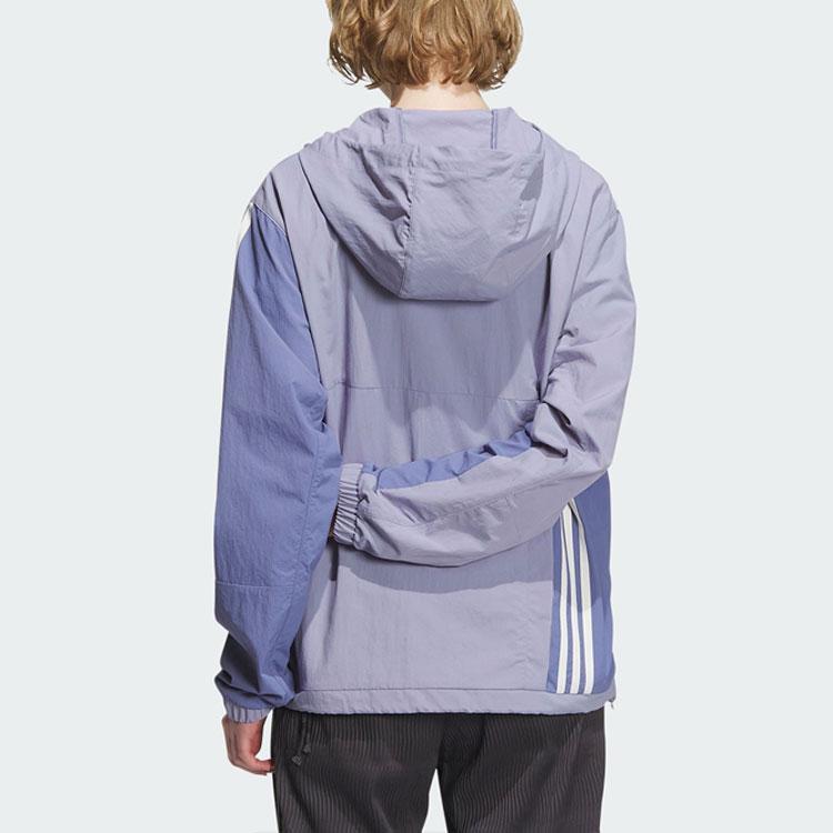 Adidas Originals Classic 3-Stripes Color Block Zip Jacket Unisex Jackets Grey Purple IU4820