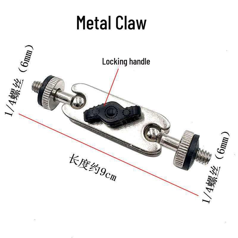 Universal Metal Claw Head Stand with Tablet and Phone Clip & Hose Adapter