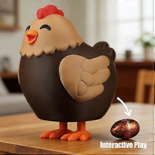 The Chocolate Egg-Laying Chicken, Candy Dispenser Machine Desk Toy, Cute Animal Decor, Stress Relief Fidget Toy for Office, Easter Gift Basket Stuffer