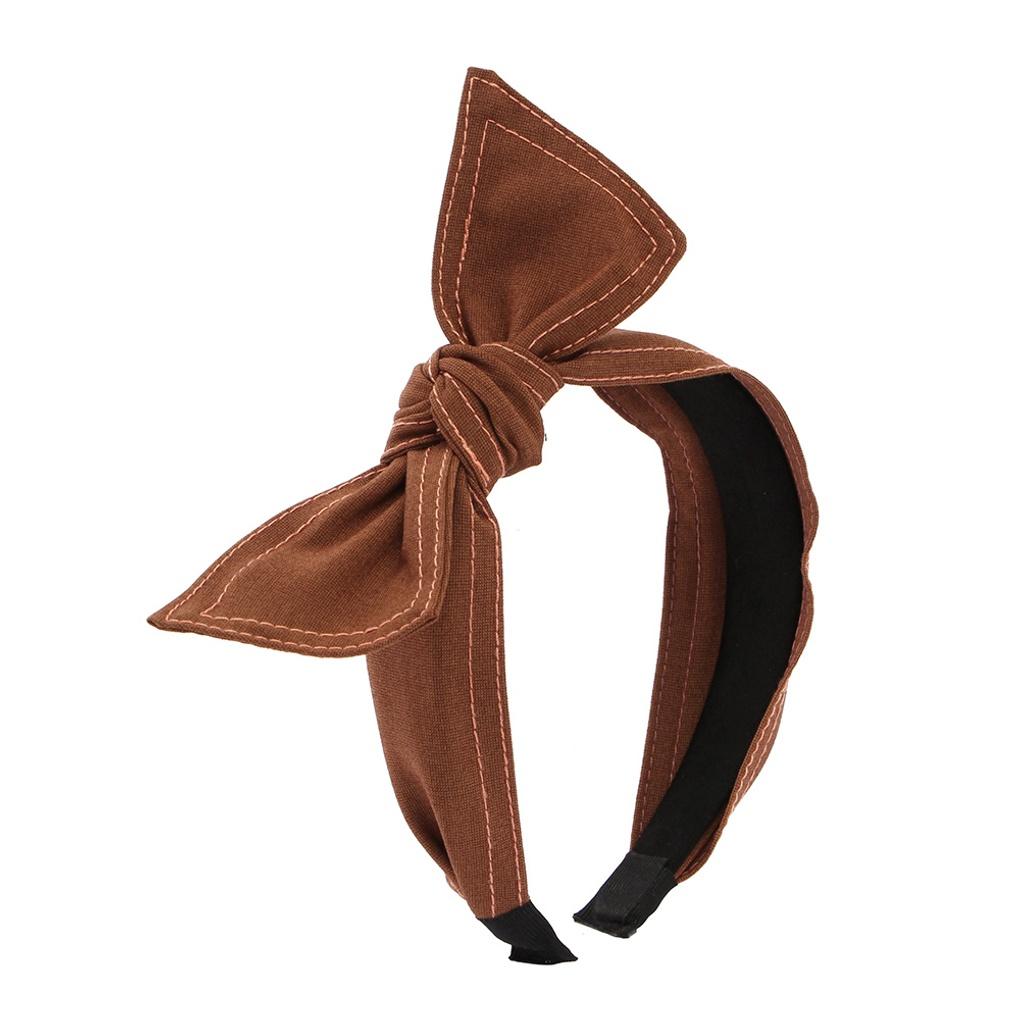 Damen Alltags Stirnband mit Bandstickerei (Braun) Haarband
