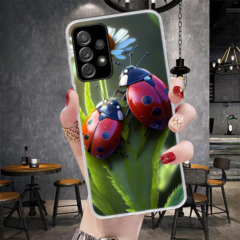 Insect Seven-Star ladybug Phone Case For Samsung Galaxy A13 A14 A15 A16 A17 A53 A54 A55 A56 A57 A33 A34 A35 A36 A37 A23 A24 A25