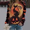 Women's T-shirt Casual Long Sleeve Tops Animal Cat Graphic Tees Shirt Blouse O-neck Fall Winter Streetwear Style Pullover
