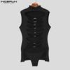 INCERUN Mens Sleeveless Hollow Cutout Fitness Briefs Bodysuit Jumpsuits
