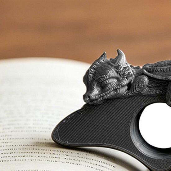 Clip de Marque-Page Dragon Dormant Imprimé en 3D, Support de Page Anneau de Lecture, Marque-Page Créatif pour le Doigt pour Lecteurs, Cadeau pour Amoureux des Livres