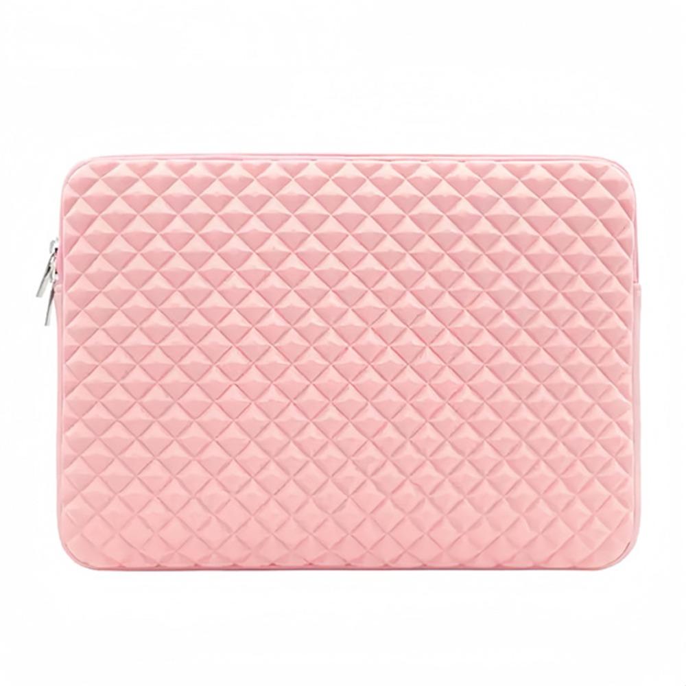 Large Capacity Laptop Portable Sleeve Grid Texture Laptop Sleeve Bag Laptop Case розовый