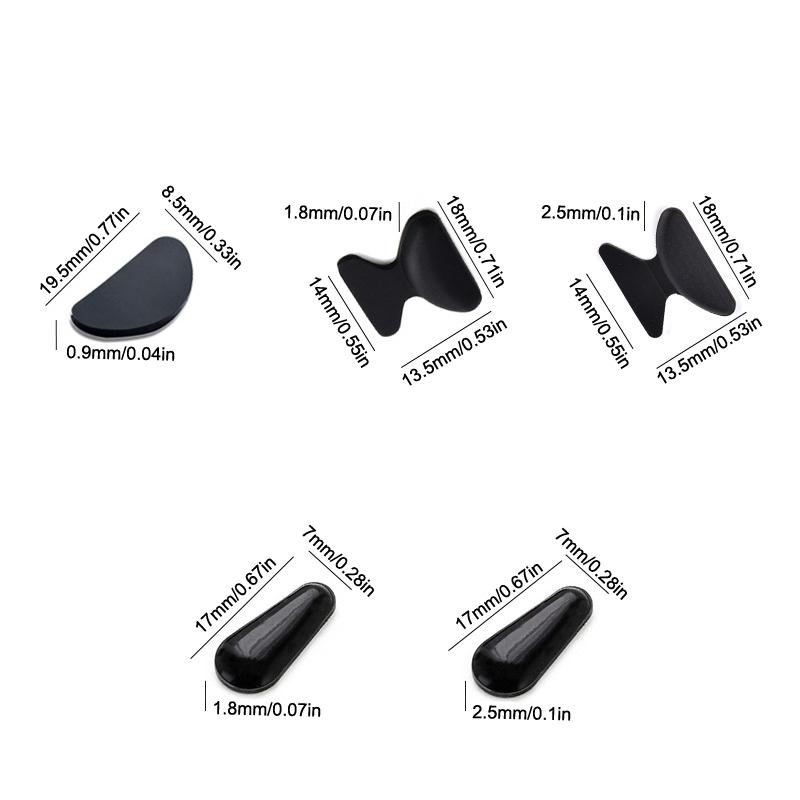 5Pairs Eyeglasses Anti Slip Nose Pads Soft Silicone Self Adhesive Glasses Nose Holder Long Lasting Spectacles Nose Support